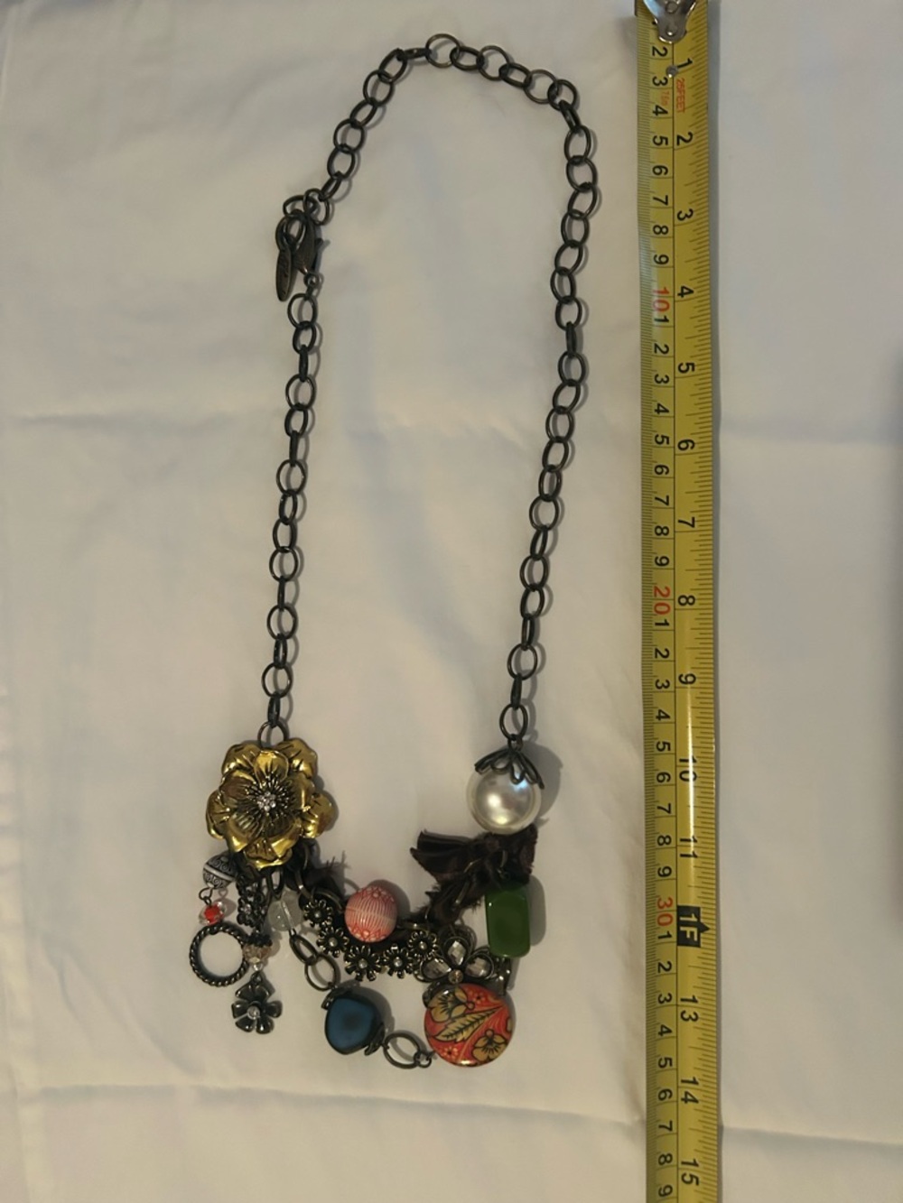 Plunder Multicolor Charm Necklace with Gold Flower Accent - Picture 3 of 5